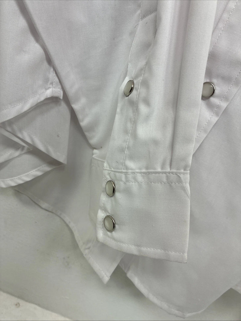 New Women’s White Horse White Gem Long Sleeve Pearl Snap XL II-32