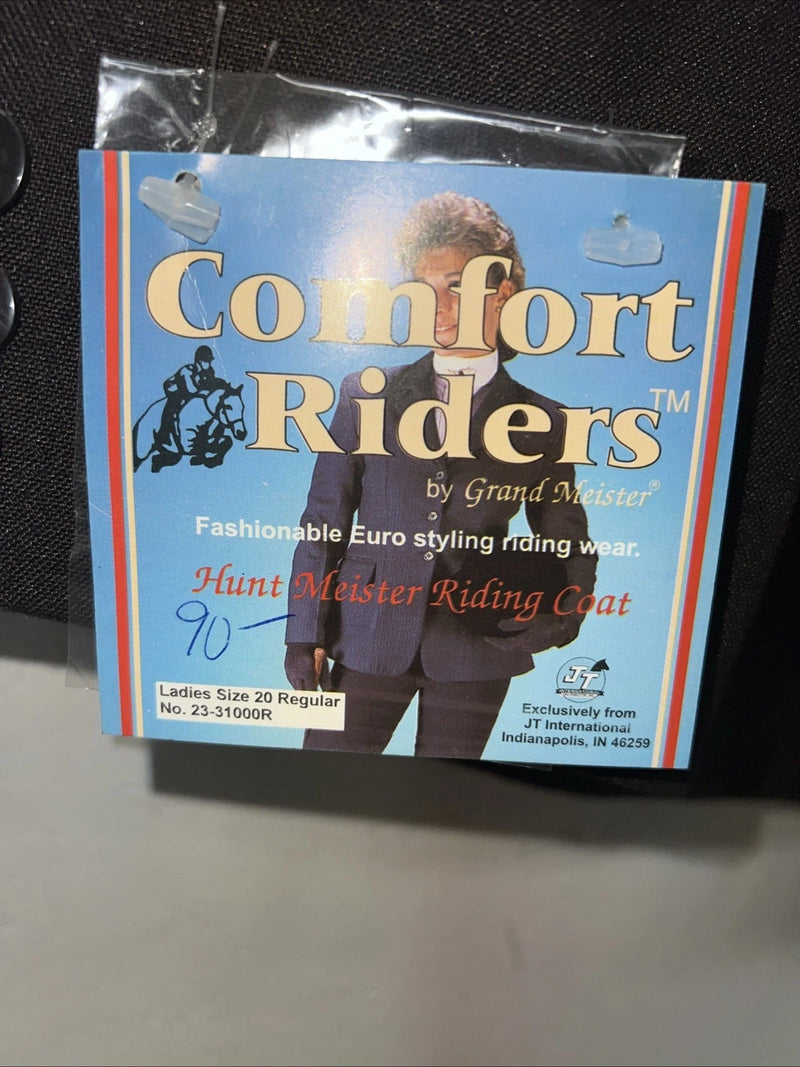 New Women’s Comfort Riders Black Hunt Meister Riding Coat 20R JJ-610