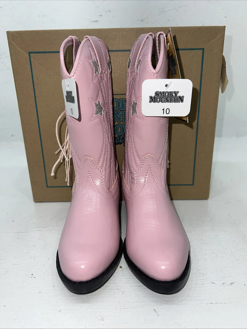 New Children’s Pink Smokey Mountain Cowboy Boots. 10. 24-25