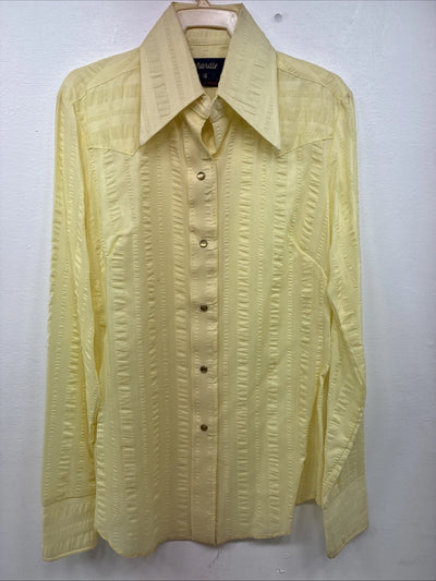 New Girls Panhandle Slim Yellow Long Sleeve Pearl Snap Size 8 DD-123
