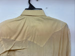 New Women’s Longhorn Yellow Short Sleeve Button Up Padded Shirt X-Small LL-71