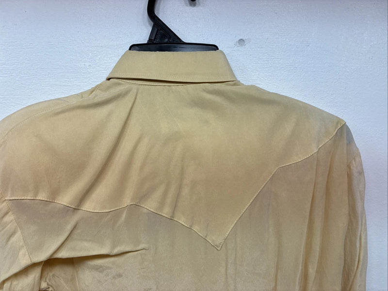 New Women’s Longhorn Yellow Short Sleeve Button Up Padded Shirt X-Small LL-71