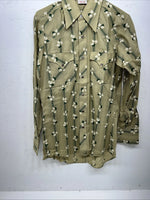 New Men’s Green ELY Plains Long Sleeve Pearl Snap Shirt. 15x34 M S-4