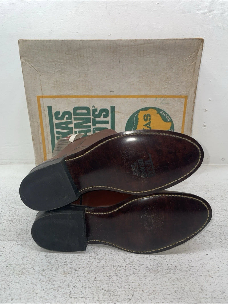 New Youth Brown Texas Brand Cowboy Boots. 3202 4 D. 22-121