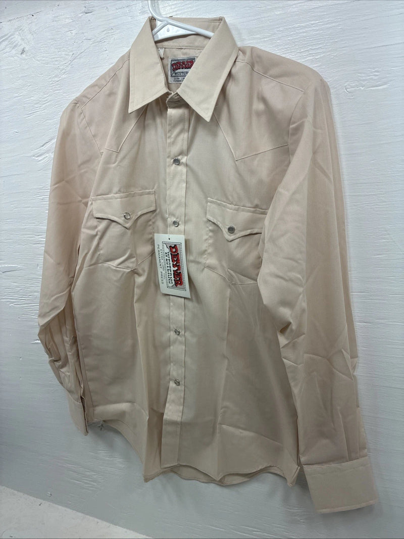 New Kids Denver Tan Long Sleeve Pearl Snap Size 18 CC-119