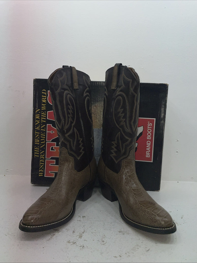 New Men’s Brown Texas Brand Cowboy Boots. 5041 10.5 10 1/2 D. 8-35