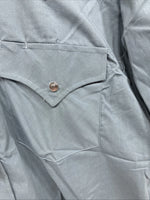 New Men’s ELY Cattleman Gray Short Sleeve Pearl Snap 16.5 Large AA-27