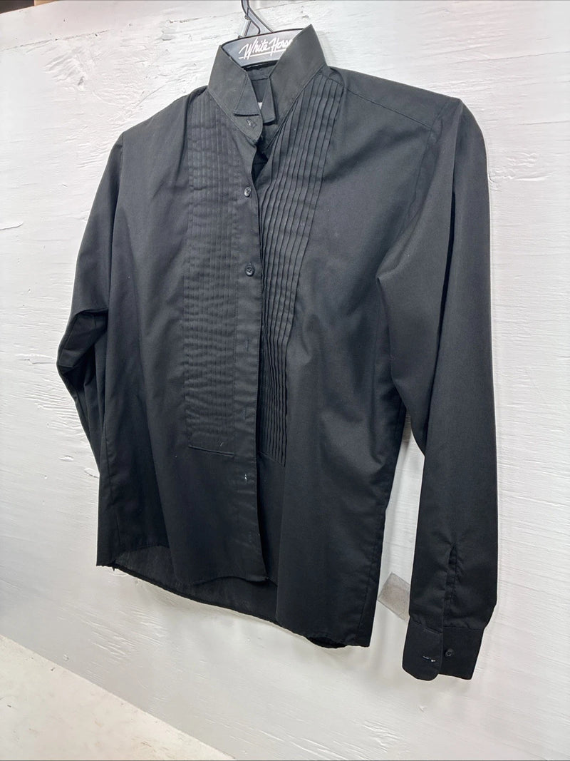 New Hobby Horse Black Long Sleeve Button Up English Shirt Petite Small DD-7