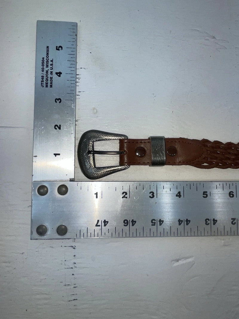 New Brown Genuine Leather Braided 32” Belt #02/4700 JJ-98