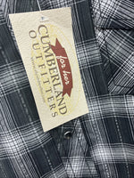 New Girls Cumberland Black plaid Long Sleeve Pearl Snap Size 2XL CC-121