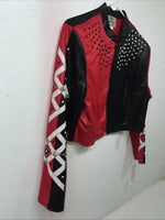 New Women’s Black Red 1849 Authentic Ranchwear Western Show Jacket Large UU-45