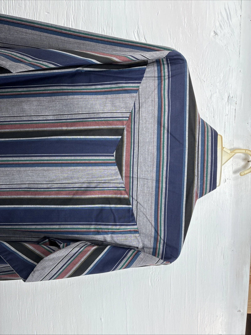 New Men’s ELY Cattleman Multicolor Stripe Long Sleeve Button Up 16 Large Q-35