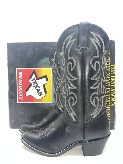 New Women’s Black Texas Brand Cowboy Boots. 4970 7 M. 18-98
