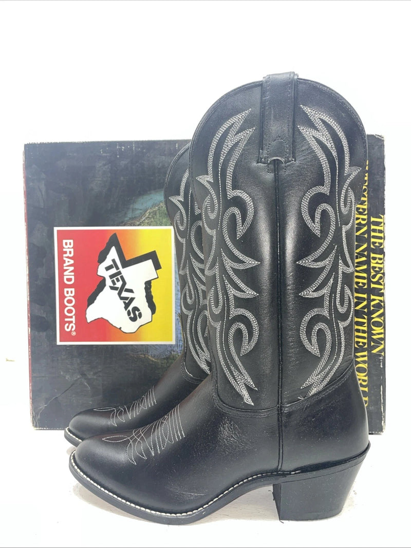 New Women’s Black Texas Brand Cowboy Boots. 4970 7 M. 18-98