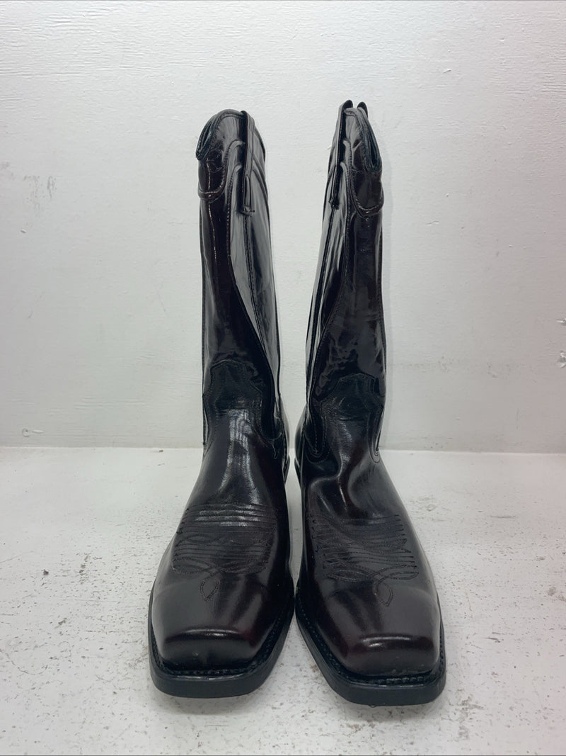 New Men’s Cherry Black Acme Cowboy Boots. 15619 10 E W. 7-34