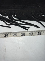 NOS Black Show Chaps With Fringe Adjustable Waist 41” N-21