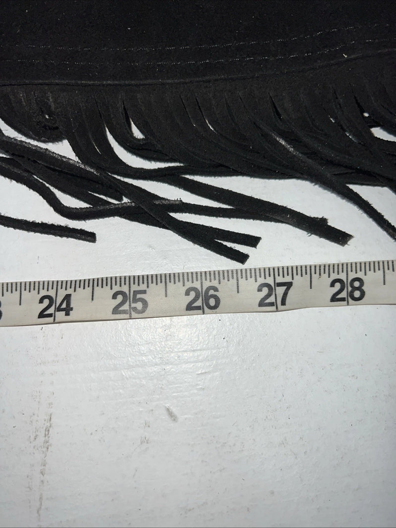 NOS Black Show Chaps With Fringe Adjustable Waist 41” N-21
