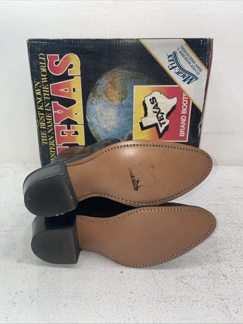 New Men’s Black Texas Brand Cowboy Boots. 5100 9 D. 3-68