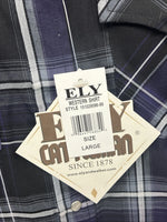 New Kids ELY Cattleman Purple Plaid Long Sleeve Pearl Snap Large DD-33