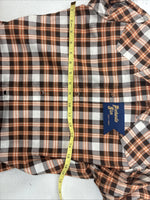 New Women’s Panhandle Slim Orange Plaid Long Sleeve Pearl Snap 10 X 32 LL-34