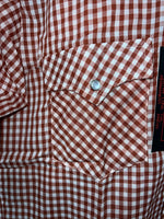 New Men’s Red Plaid Western Shirt Works Short Sleeve Button Up Shirt 15.5 M S-40