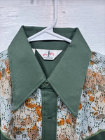 New Women’s Tem Tex Green Floral Long Sleeve Pearl Snap 16 XL CC-95