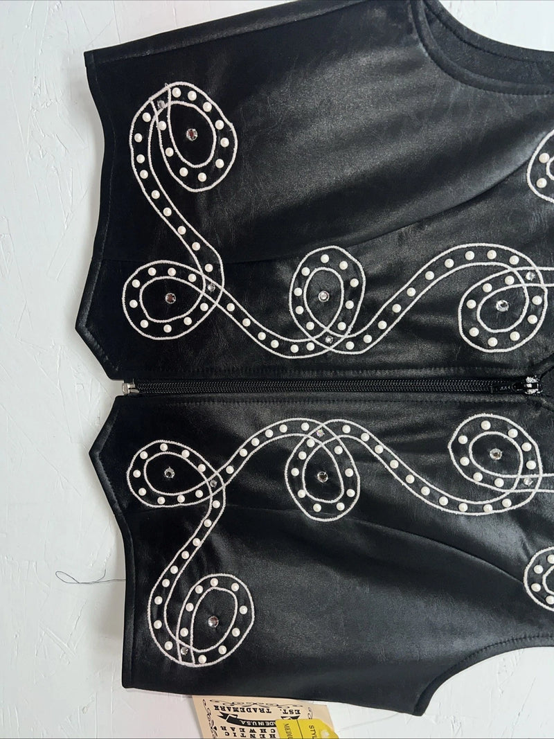 New Women’s Black 1849 Authentic Ranchwear Beaded Western Show Vest Medium WW-81