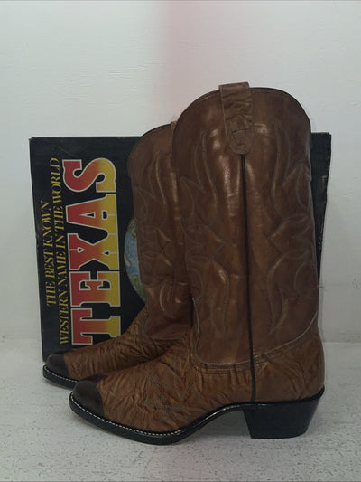 New Men’s Brown Texas Brand Cowboy Boots. 1081 9 D. 3-54