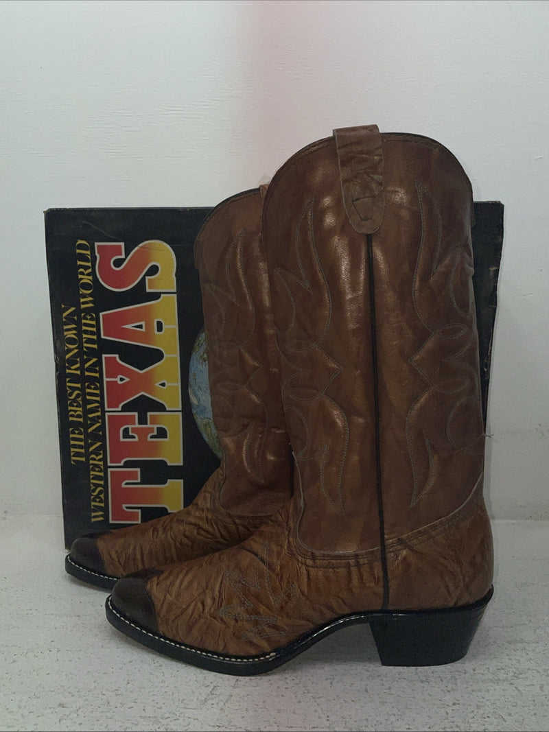 New Men’s Brown Texas Brand Cowboy Boots. 1081 9 D. 3-54