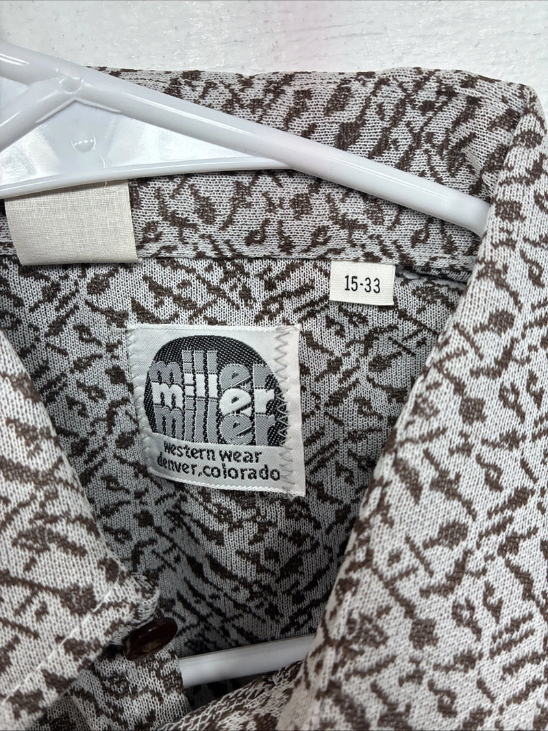 New Women’s Miller Brown Design Long Sleeve Pearl Snap Size 15 MM-27
