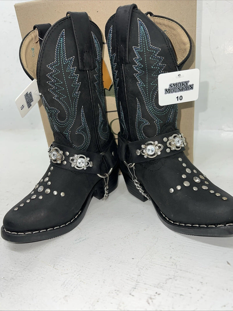 New Children’s Black Smoky Mountain Cowboy Boots. 3283 C. 10 D. 24-45