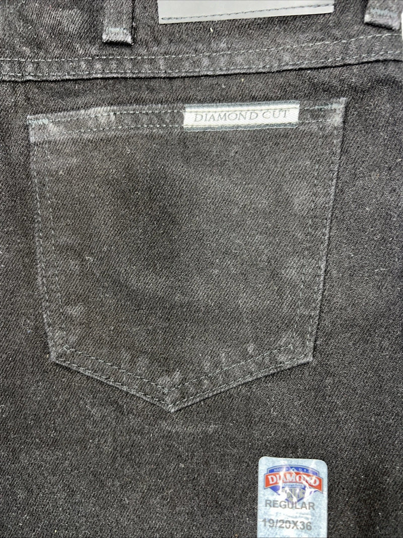 New Men’s Black Diamond Cut Gusset Denim Jeans. 19/20x36 J-7