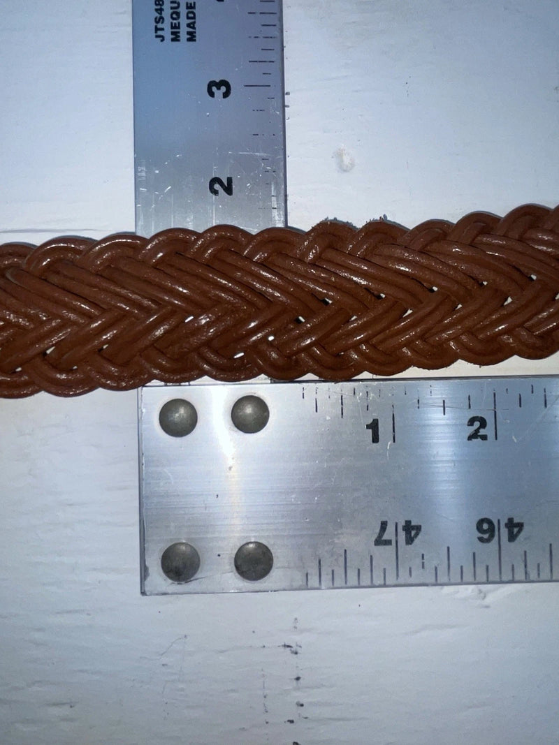 New Brown Genuine Leather Braided 32” Belt #02/4709 JJ-6