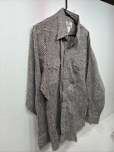 New Women’s Dickson Jenkins Brown Design Long Sleeve Pearl Snap 16.5 MM-32