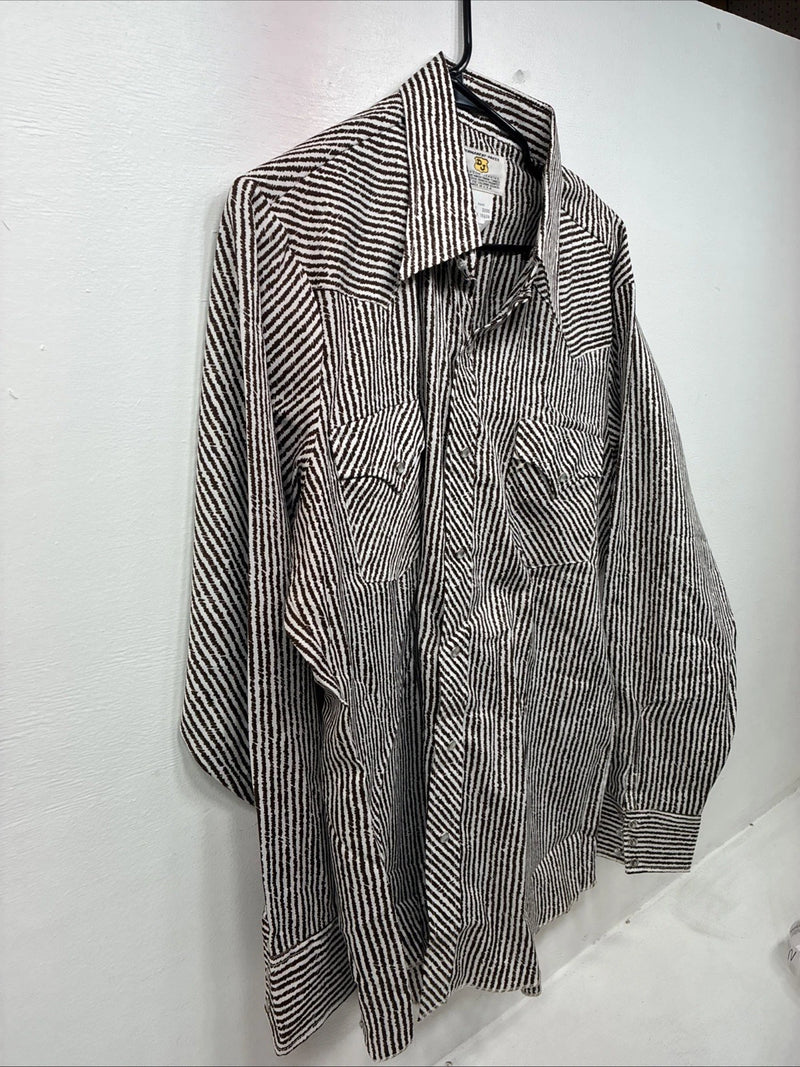 New Women’s Dickson Jenkins Brown Design Long Sleeve Pearl Snap 16.5 MM-32