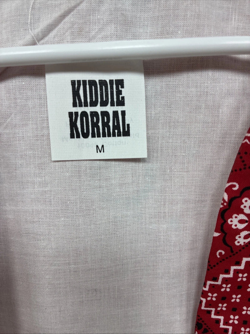 New Kids Kiddie Korral Red Western Design Sleeveless Vest Size Medium YY-33