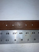 New Brown Genuine Leather Nocona Silver Pendant 40” Belt #N3431502 Z-102