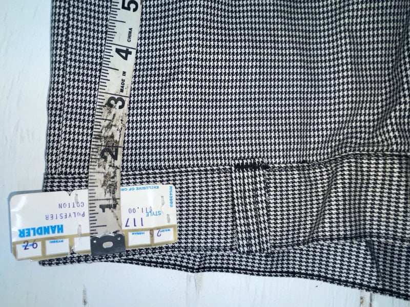 New Vintage Black And White Checkered Handler Polyester Pants #1179 SS-96