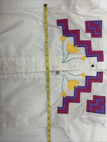 New Women’s Wrangler White Deigned Long Sleeve Button Up Medium KK-31