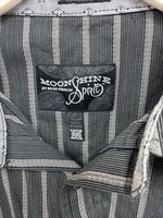 New Men’s Moonshine Spirit Gray Stripe Long Sleeve Pearl Snap Medium K-71