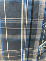 New Men’s ELY 1878 Plus Gray Plaid Short Sleeve Pearl Snap Large X-59