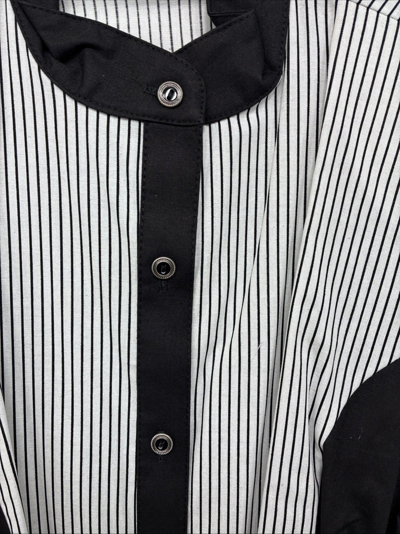 New Women’s Cowboy Threads Black White Long Sleeve Button Up Large TT-10