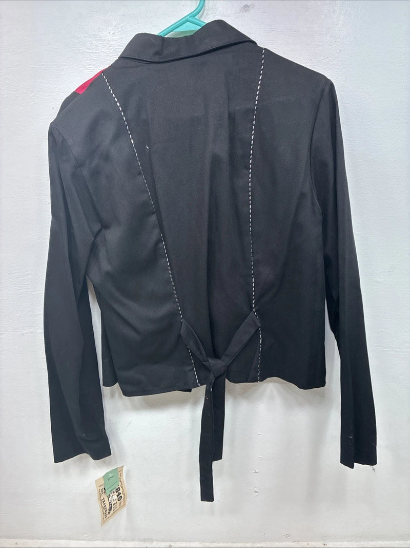 New Women’s 1849 RanchWear Black Design Long Sleeve Button Up Medium TT-120