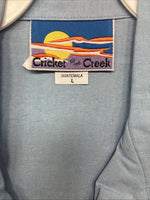 New Women’s Cricket Creek Blue Long Sleeve Button Up Size Large TT-128