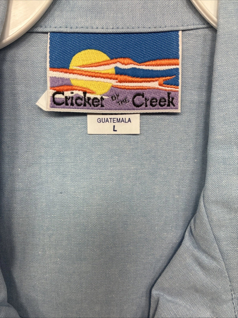 New Women’s Cricket Creek Blue Long Sleeve Button Up Size Large TT-128