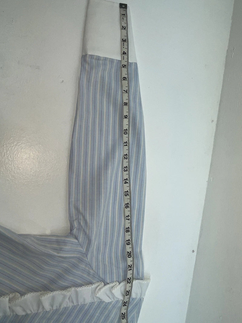 New Women’s Blue Striped H Bar C Long Sleeve Button Up Shirt #20119 3B-33