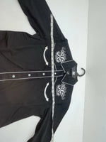 New Women’s Black Western Express Long Sleeve Button Up Shirt M #104276 3B-88