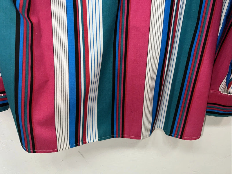 New Womens Button Up Long Sleeve Pink Maria O Design Show Shirt 1X #1187 UU-4