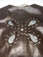 New Women’s Brown 1849 Authentic Ranchwear Leather Show Vest XL WW-53
