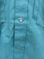 New Men’s ELY Cattleman Teal Short Sleeve Pearl Snap 16.5 Large X-67